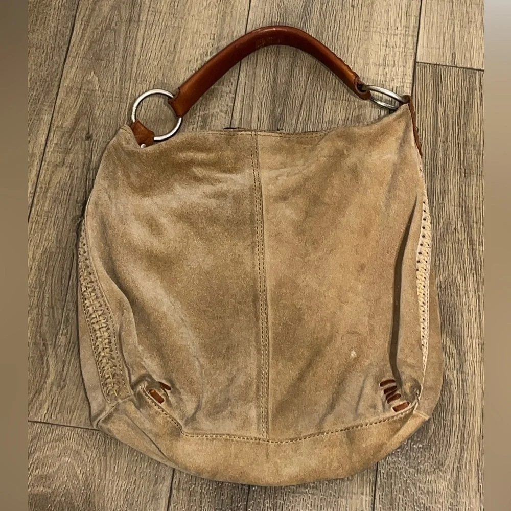 RARE Lucky Brand Suede Shoulder Bag in Tan and Brown